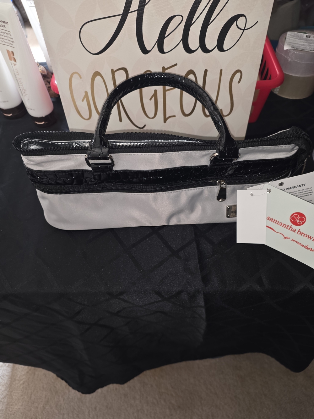 Samantha Brown Silver and Black Tote